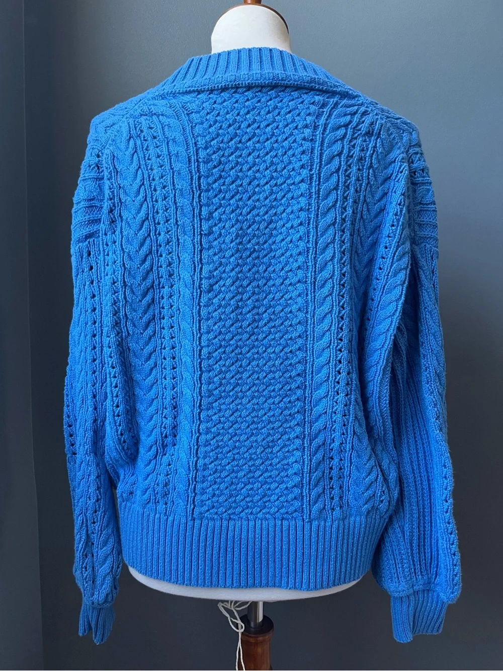 J. Crew Sky Blue Cable Knit V-Neck Sweater